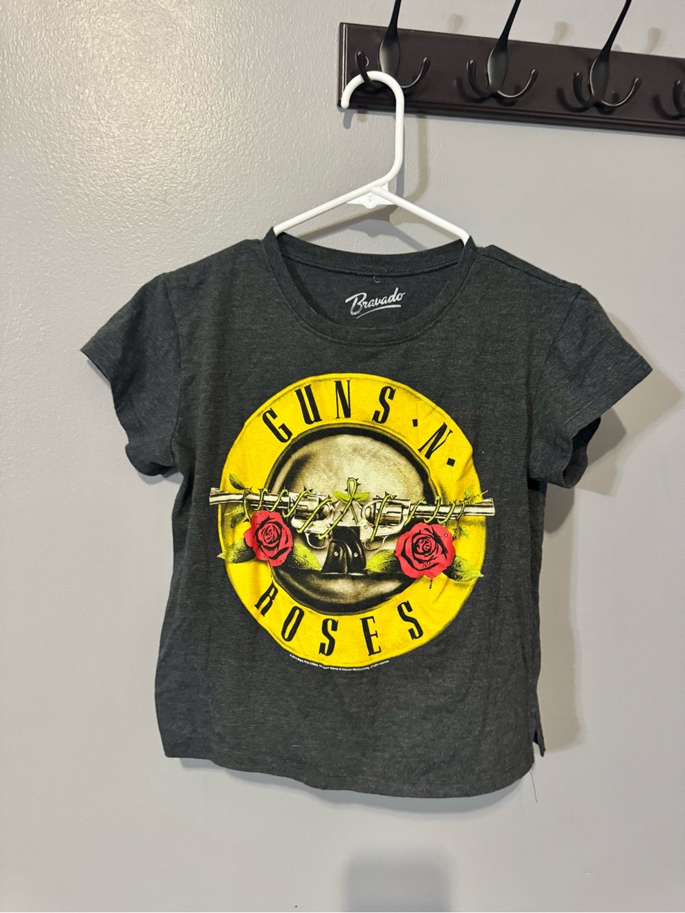 Bravado Kids Charcoal Graphic Tee with Yellow Circle and Red Roses